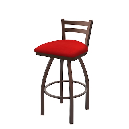 Holland Bar Stool Co 30" Low Back Swivel Bar Stool, Bronze Finish, Canter Red Seat 41130BZ011